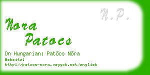 nora patocs business card